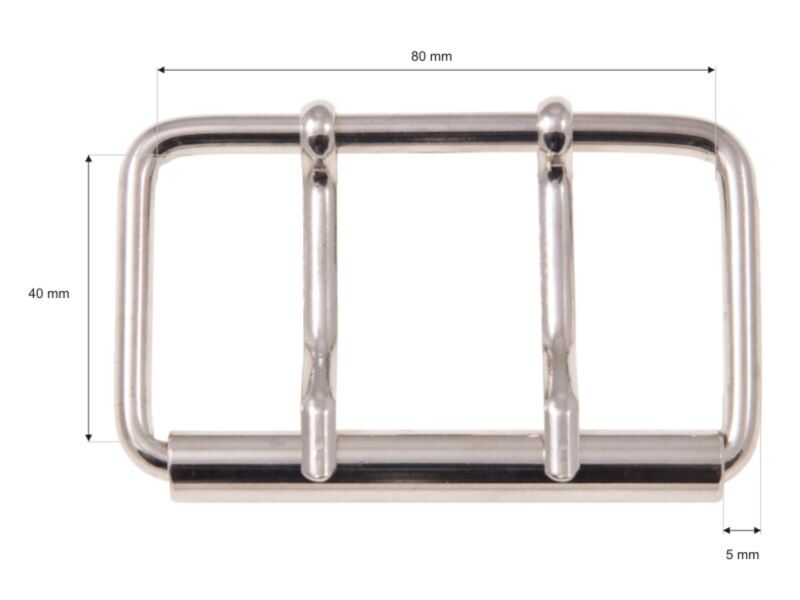 Metal roller buckle double 80/40/5,5 mm set