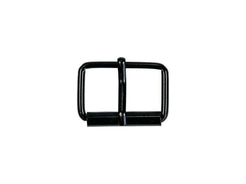 Metal roller buckle single 30/16/3 mm black set