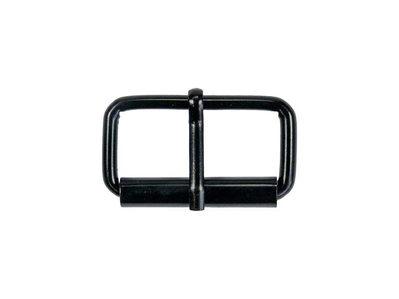 Metal roller buckle single 40/20/4 mm black set