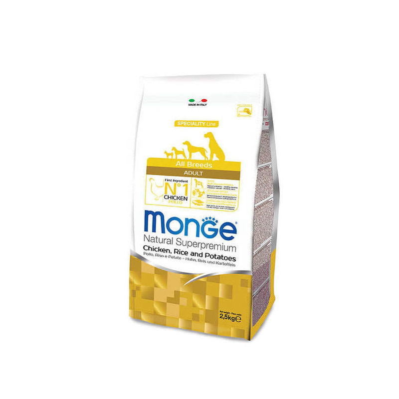 Dog dry food MONGE ALL BREEDS Adult Chicken, Rice and Potatoes 2,5 kg 