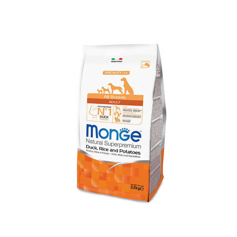 Dog dry food MONGE ALL BREEDS Adult Duck, Rice and Potatoes 12 kg
