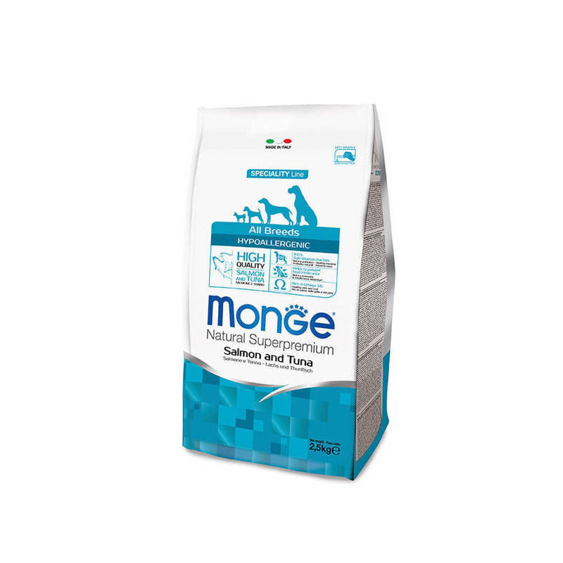 Dog dry food MONGE ALL BREEDS Hypoallergenic Salmon and Tuna 12 kg