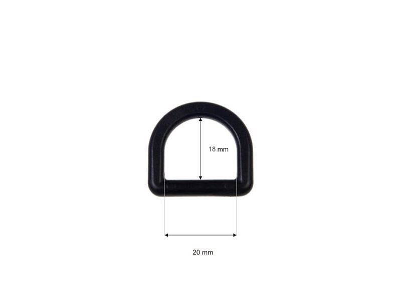 Plastic D-ring 20 mm black 400 pcs