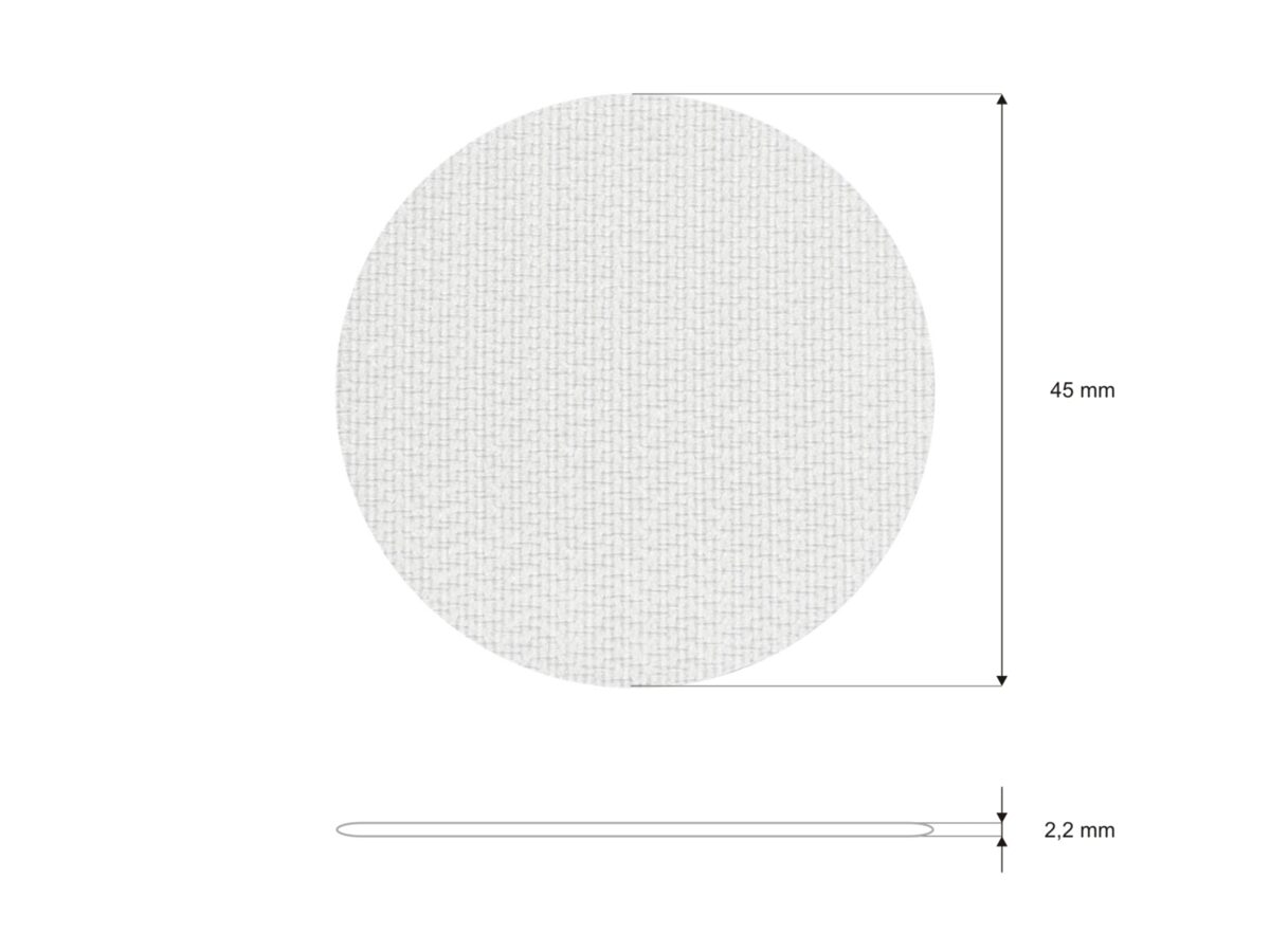 Nylon hook dots with glue 4.5cm white 1040 pcs