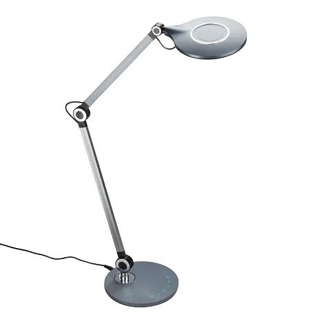 BRILO OFFICE Galda lampa ar integrētu LED gaismu, skārienjūtiga, dimmējama, antracīta