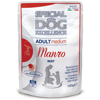 Wet food SPECIAL DOG Excellence pouches adult Medium with beef 100 g