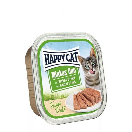 Happy Cat Minkas Duo Geflügel & Lamm Paté konservi kaķiem pastēte ar mājputnu & jēru 100g (uz vietas)