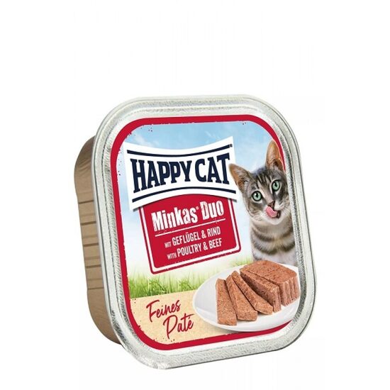 Happy Cat Minkas Duo Geflügel & Rind Paté konservi kaķiem pastēte ar mājputnu & liellopu 100g (uz vietas)
