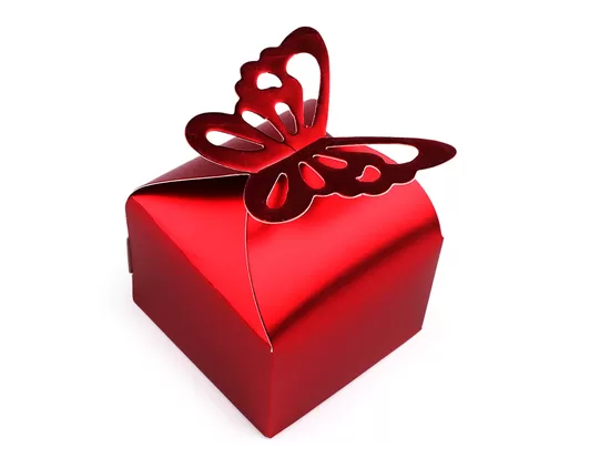 Paper Favor Box Butterfly red