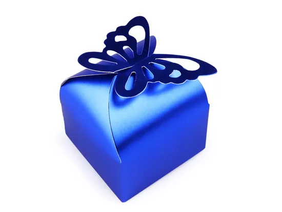 Wedding Paper Favor Box Butterfly blue