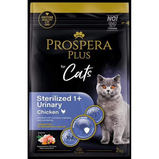 Barība kaķiem Prospera Plus Sterilized 1+ Chicken Urinary 2 kg