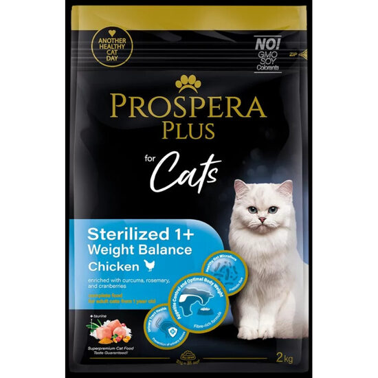 Barība kaķiem Prospera Plus Sterilized 1+ Chicken Weight Balance 2 kg