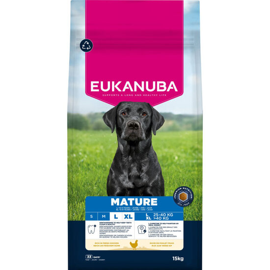 Dog dry food Eukanuba Mature Large Chicken 15 kg