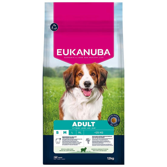 Dog dry food Eukanuba Adult Small and Medium Lamb and Rice 12 kg