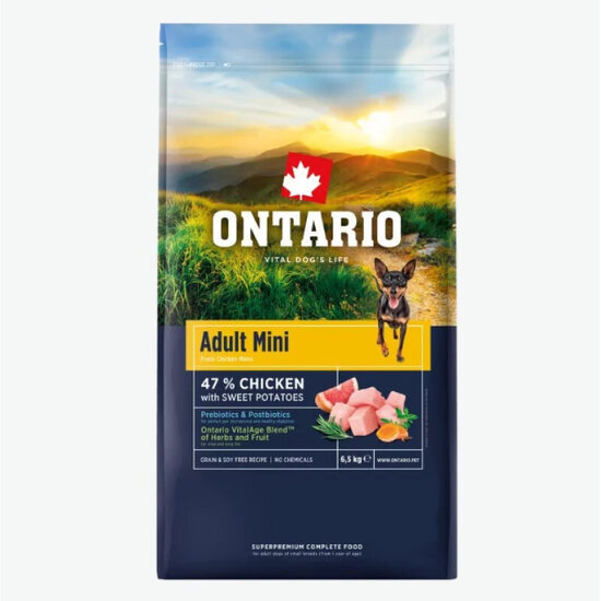 Dog dry food Ontario Adult Mini Chicken & Sweet Potatoes 6,5 kg