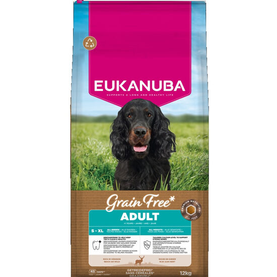 Dog dry food Eukanuba Adult All Grain Free Venison 12 kg
