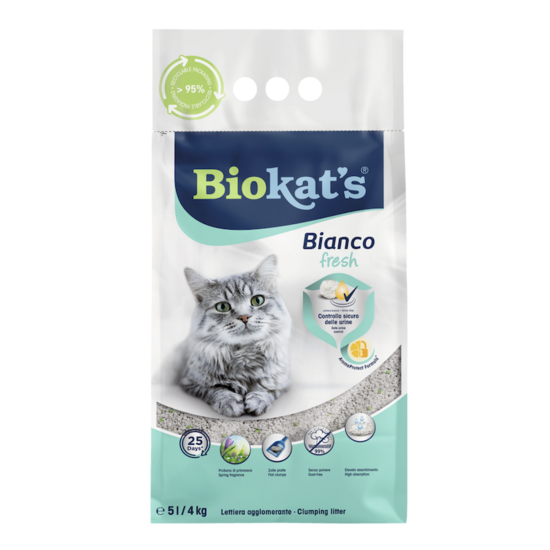 Cat litter for litter boxes Biokats Bianco Fresh 5 L / 4 kg
