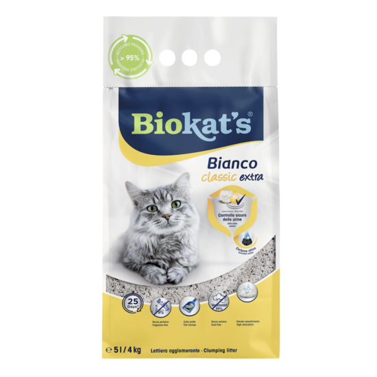 Cat litter for litter boxes Biokats Bianco Extra 5 L / 4 kg
