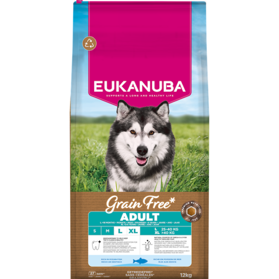 Dog dry food Eukanuba Adult Large Ocean Fish Grain Free 12 kg