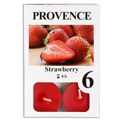 Tējas aromātiskas sveces 6 gab. Zemene (uz vietas)