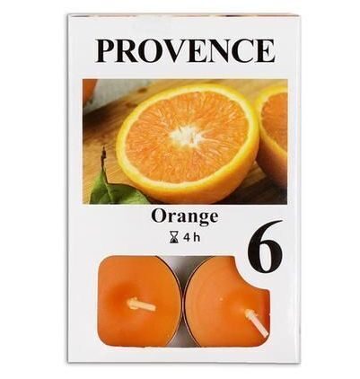 Tējas aromātiskas sveces 6 gab. Apelsīns (uz vietas)