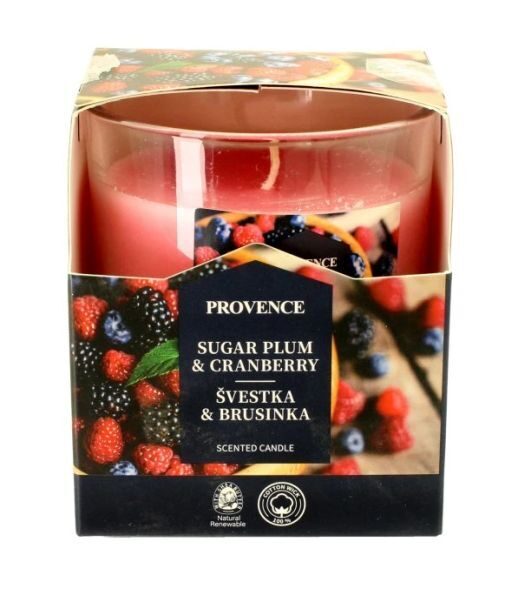 Aromātiska svece Provence Ø7x8cm Plum & Cranberry