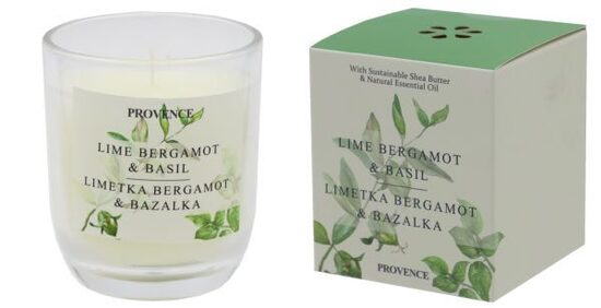 Aromātiska svece Provence Ø7.5x8.5cm Lime Bergamot & Basil