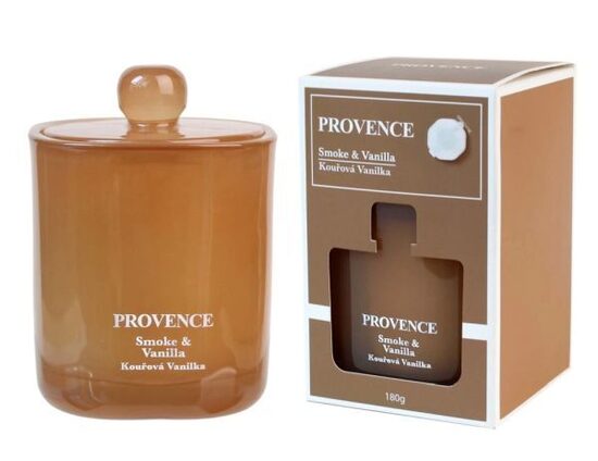 Provence Aromātiskā svece stikla traukā ar stikla vāku Vanilla