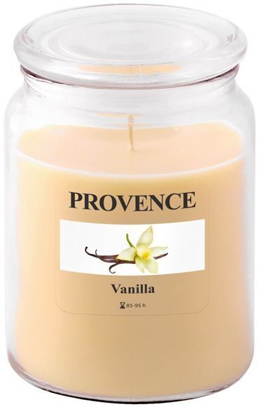 Provence Aromātiskā svece stikla traukā 14cm Vaniļa