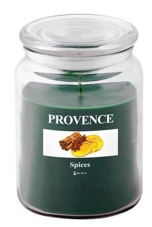 Provence Aromātiskā svece stikla traukā 14cm Garšvielas