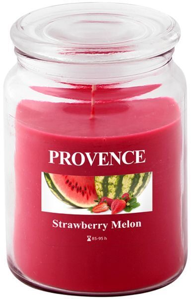 Provence Aromātiskā svece stikla traukā 14cm Zemene Arbūzs