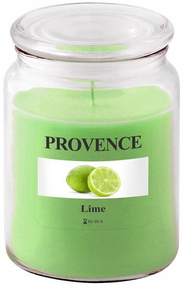 Provence Aromātiskā svece stikla traukā 14cm Laims