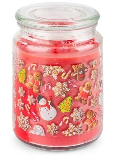 Aromātiska svece stikla traukā 14cm Ziemassvētku Cepumi