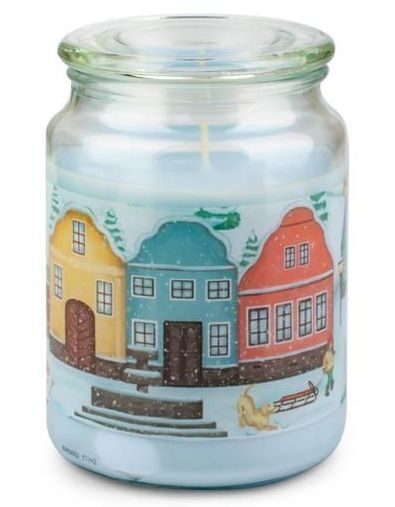 Aromātiska svece stikla traukā 14cm Ziemassvētku Pilsēta