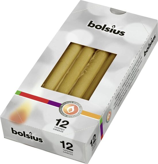 Bolsius Galda svece 25 cm zelta komplekts