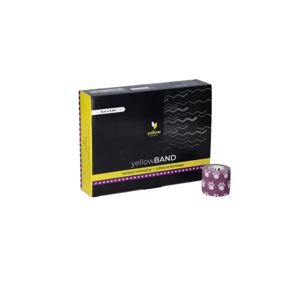 Elastīgā pašlīpošā saite Zarys yellowBAND, nesterila, 5cmx4.5m violet paws N1