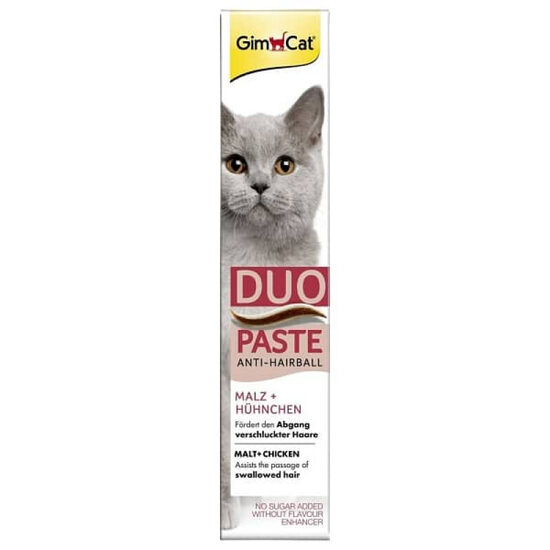 Vitamin-enriched supplementary cat food GimCat Anti Hairball Duo Paste Chicken 50 g