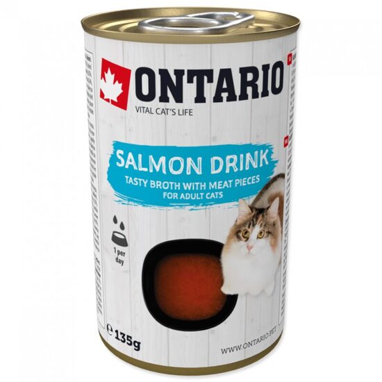 Kaķu konservi zupa Ontario Drink Adult Salmon 135g