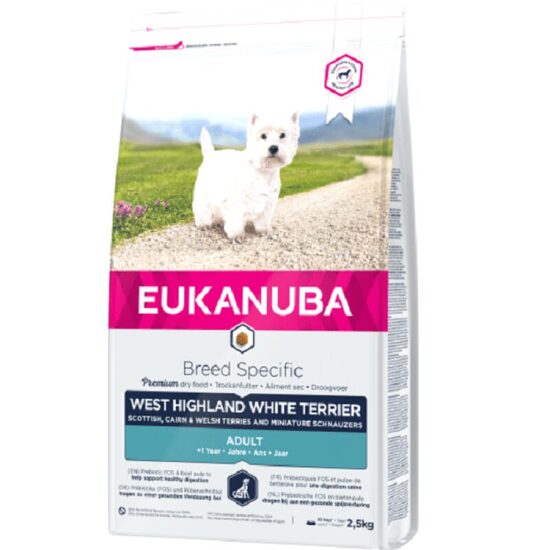 Dog dry food Eukanuba Adult West Highland White Terrier 2,5 kg