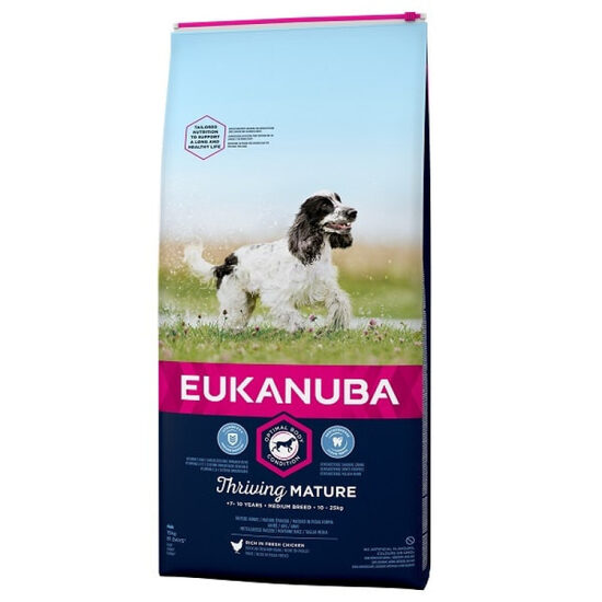 Dog dry food Eukanuba Mature and Senior Medium Chicken 15 kg