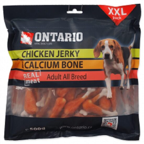 Gardums suņiem Ontario Chicken Jerky & Calcium Bone 500 g