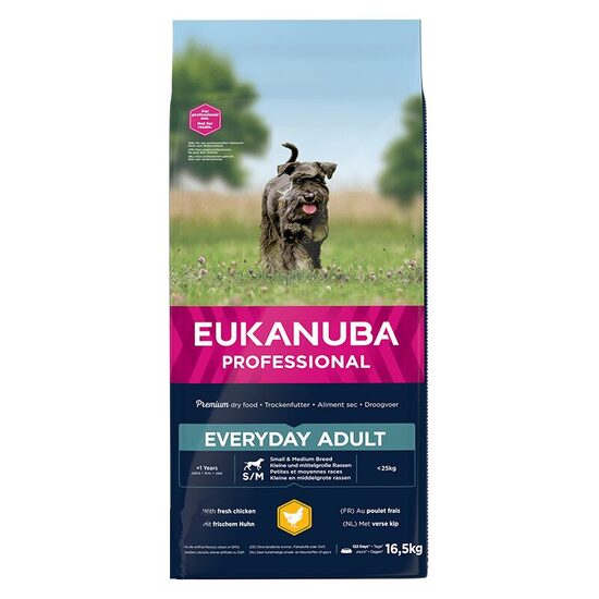 Dog dry food Eukanuba Adult Small and Medium Chicken Every Day 16,5 kg