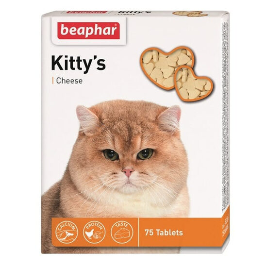 Vitamīnizēta papildbarība Beaphar KITTY'S Cheese 75tab.