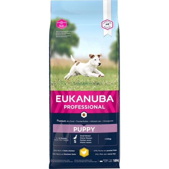 Dog dry food Eukanuba Puppy & Junior Small Chicken 18 kg