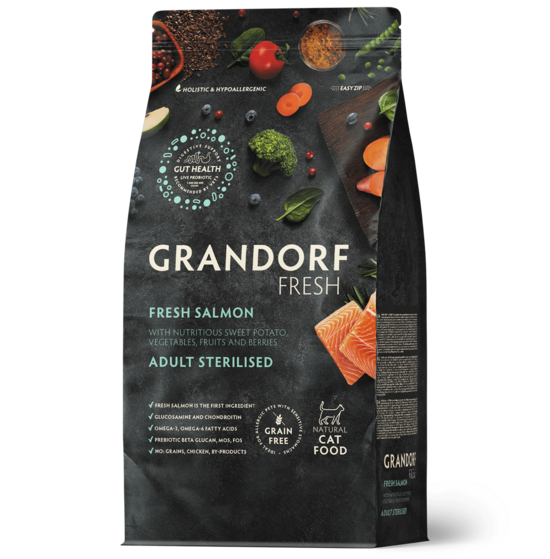 Grandorf Fresh Salmon Adult Sterilised 2 kg kaķu sausā barība