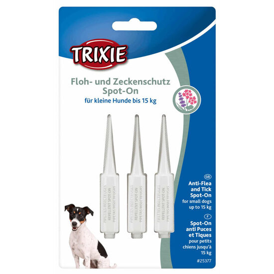 Pilieni pret blusām, ērcēm suņiem Trixie Spot On flea and tick protection for small dogs 3×1.5ml