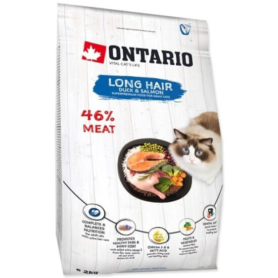 Sausā barība kaķiem Ontario Cat Longhair 2kg