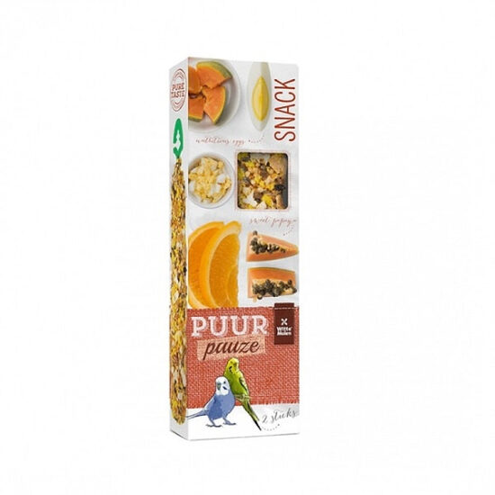 Papildbarība putniem Witte Molen Puur Pauze Sticks budgie papaya & orange 60g