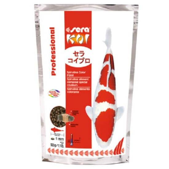 Barība dīķa zivīm Sera KOI Professional Spirulina Color Food 500g