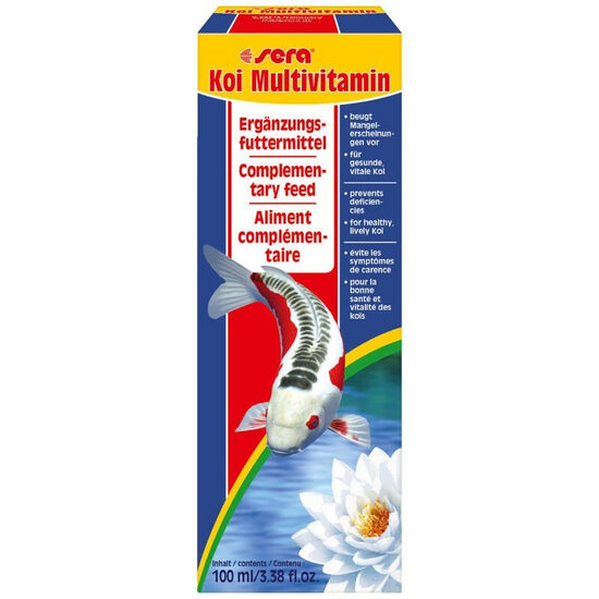 Papildbarība ar paaugstinātu vitamīnu saturu dīķu karpām Sera KOI Multivitamin 100ml